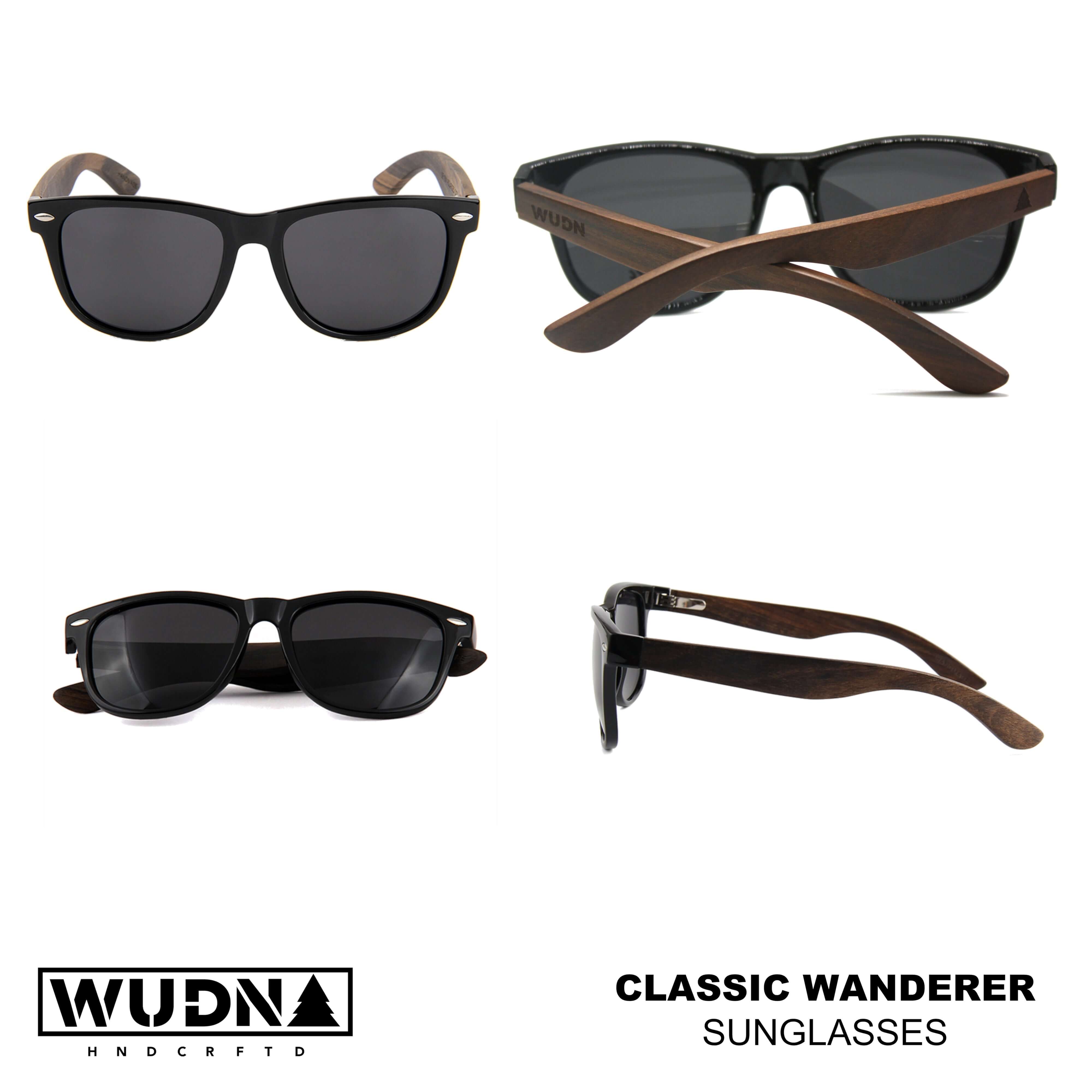 Real Ebony Wood Wanderer Sunglasses by WUDN, Sunglasses - WUDN