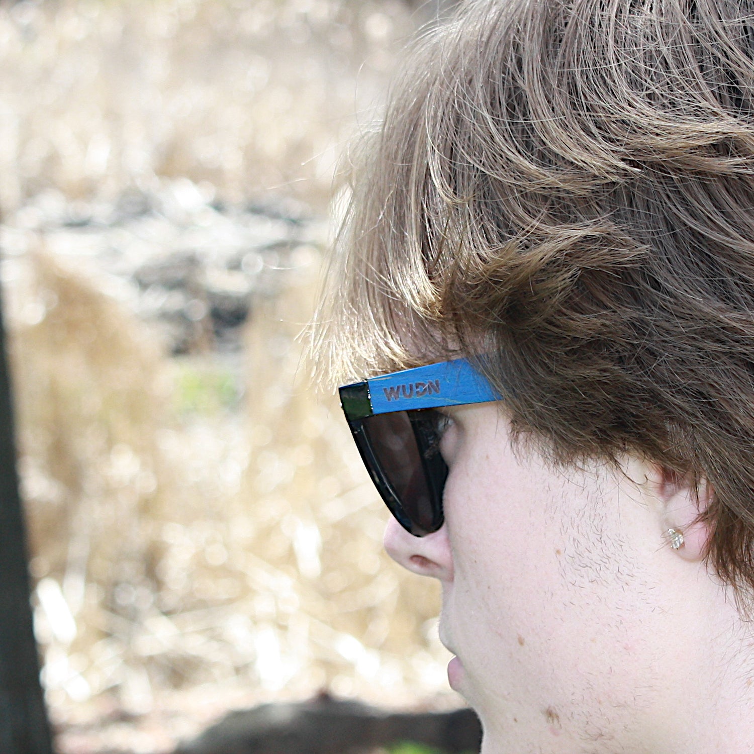 Hybrid Skatedeck Wanderer Sunglasses with Escalator Blue Temple by WUDN
