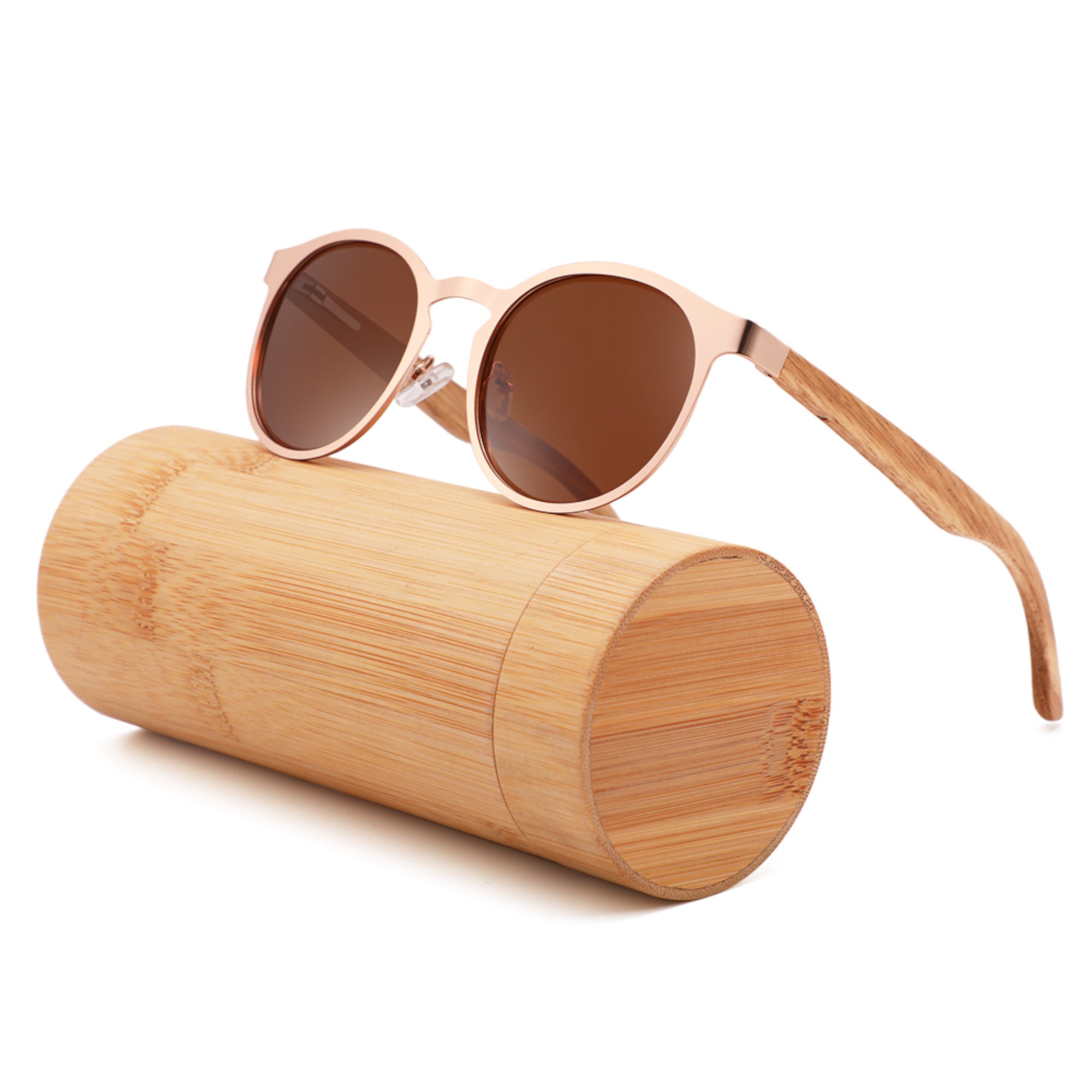 Hybrid Wooden Rounds - Real Wood & Polarized Lenses by WUDN