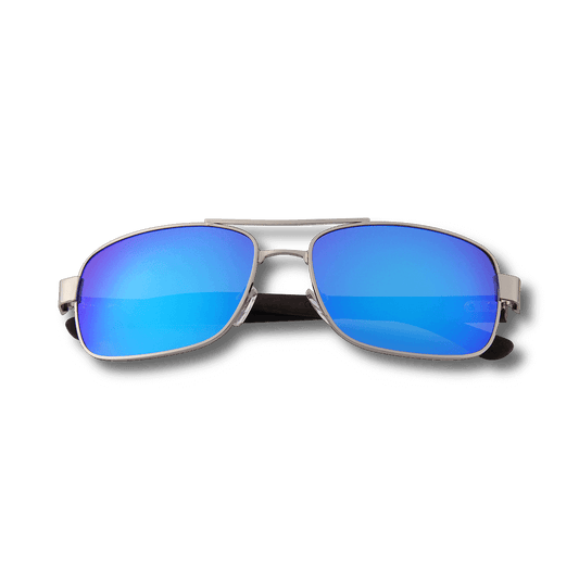 Real Ebony Wood Silver Framed Slim Aviators by WUDN