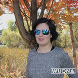 Real Ebony Wood Silver Framed Slim Aviators by WUDN, Sunglasses - WUDN