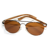 Real Zebra Wood Silver Framed Classic Aviator Sunglasses by WUDN