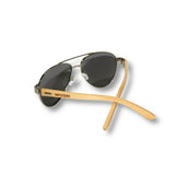 Bamboo Wood Black Framed Classic Aviators by WUDN