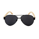 Bamboo Wood Black Framed Classic Aviators by WUDN