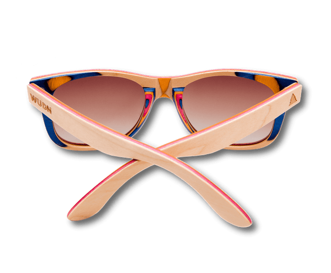 Recycled Skatedeck Kickflip Natural Sunglasses by WUDN, Sunglasses - WUDN