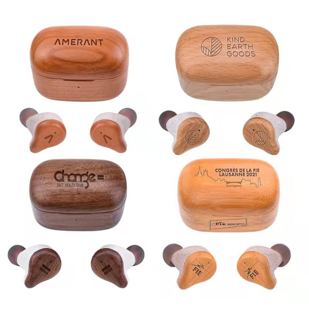 Wooden Wireless Bluetooth Earbuds