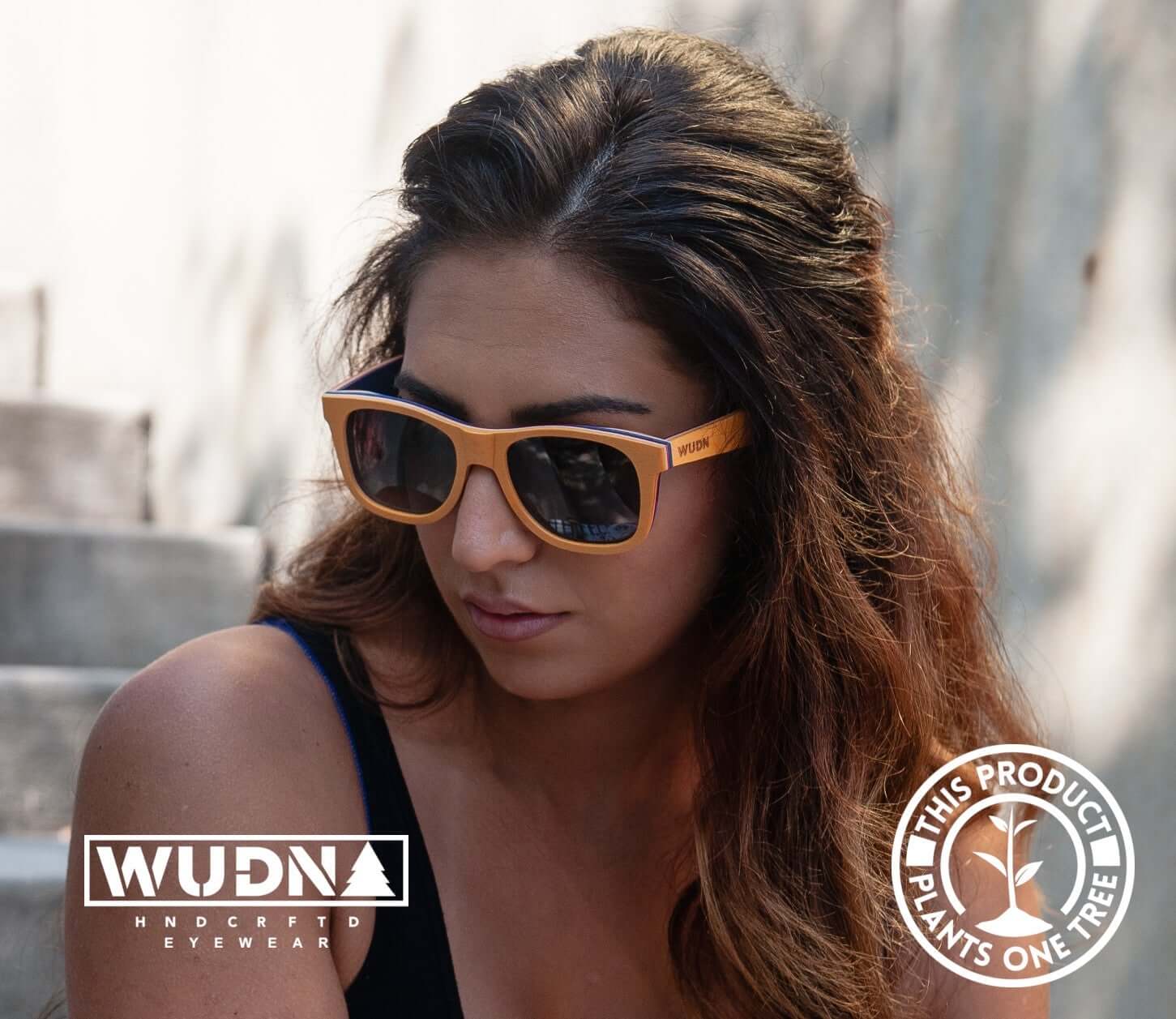 Recycled Skatedecks Halfpipe Orange Sunglasses by WUDN, Sunglasses - WUDN
