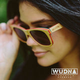 Recycled Skatedeck Kickflip Natural Sunglasses by WUDN, Sunglasses - WUDN
