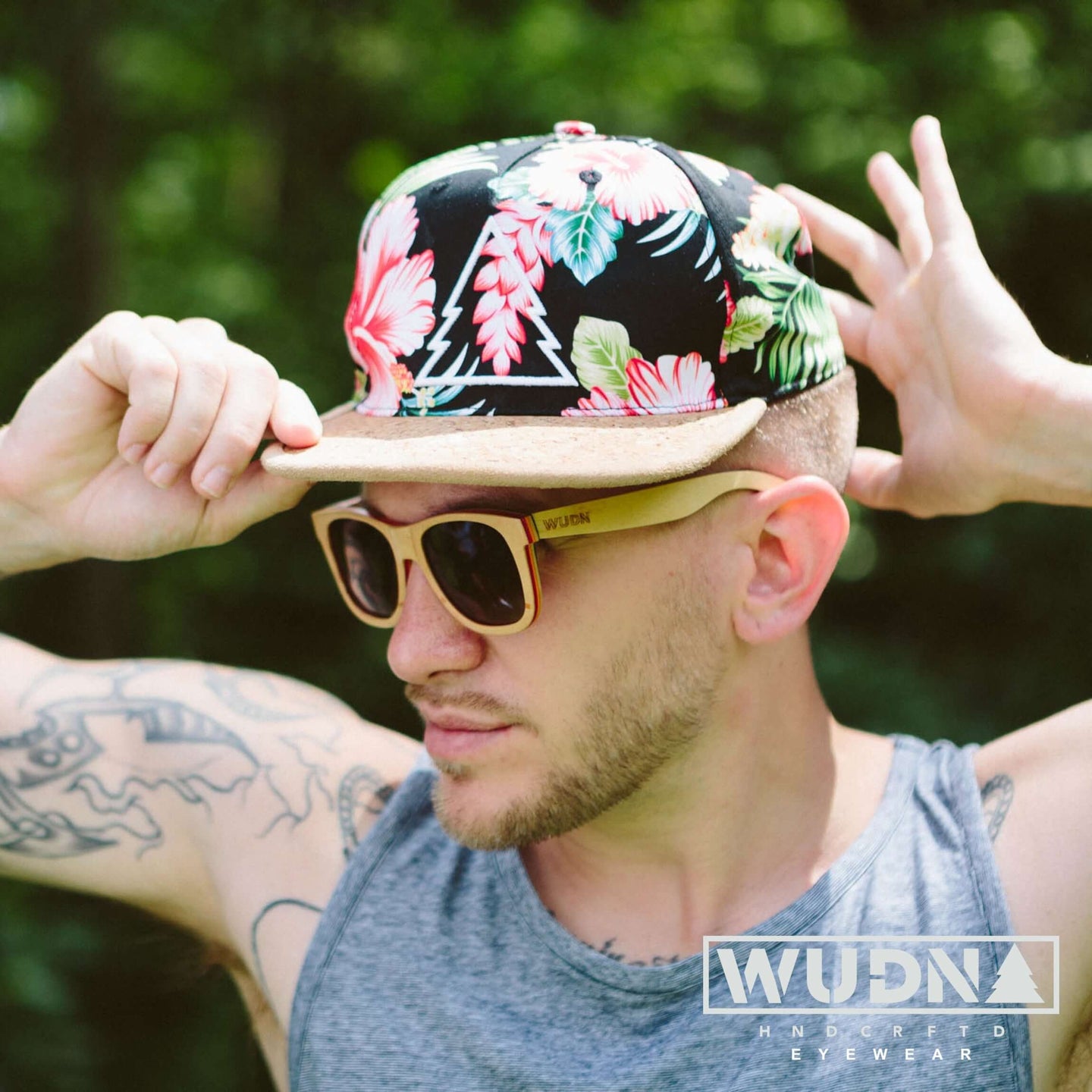 Recycled Skatedeck Kickflip Natural Sunglasses
