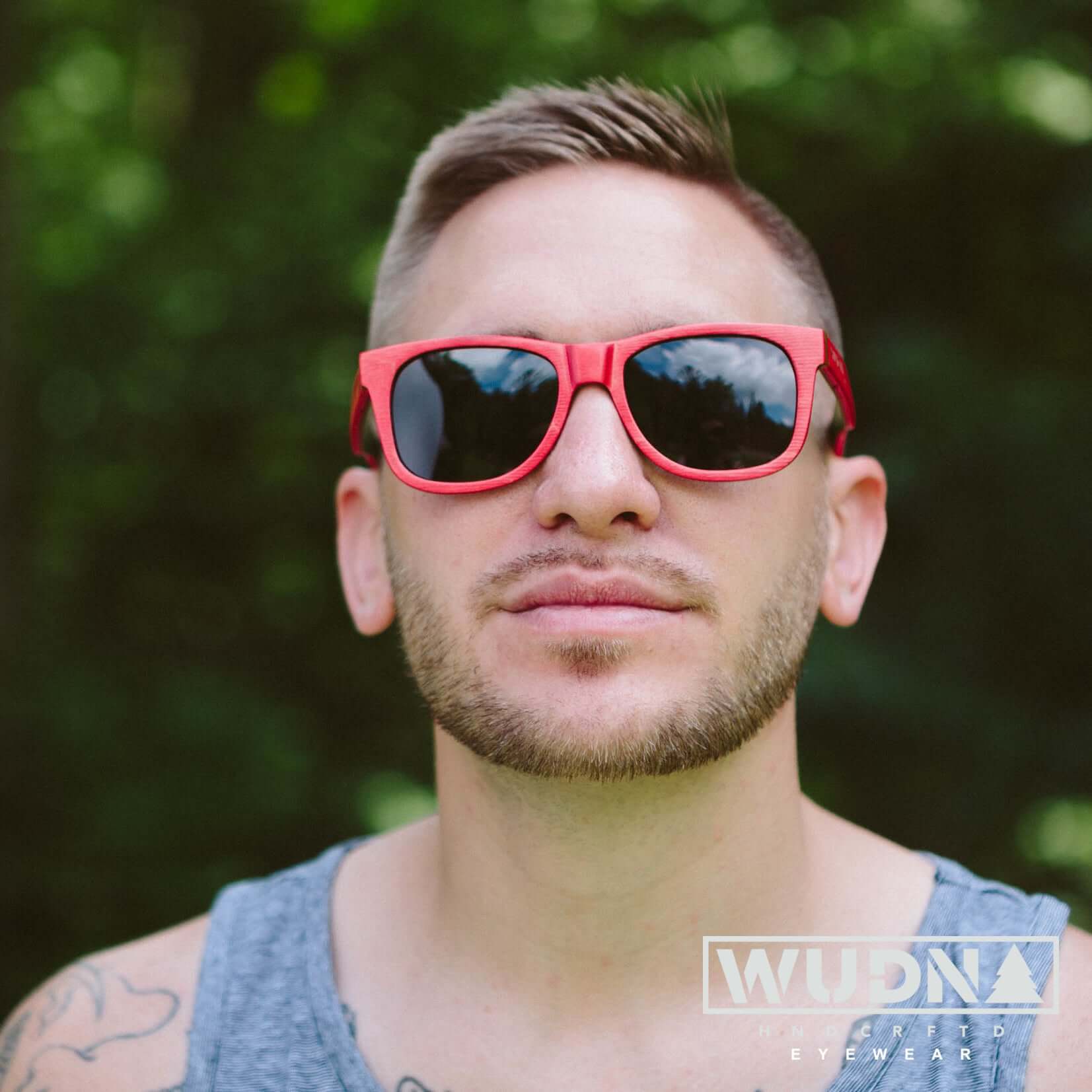 Recycled Skatedeck Bluntslide Red Sunglasses by WUDN, Sunglasses - WUDN