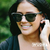 Real Ebony 1/2 Wood Browline Style RetroShade Sunglasses by WUDN, Sunglasses - WUDN