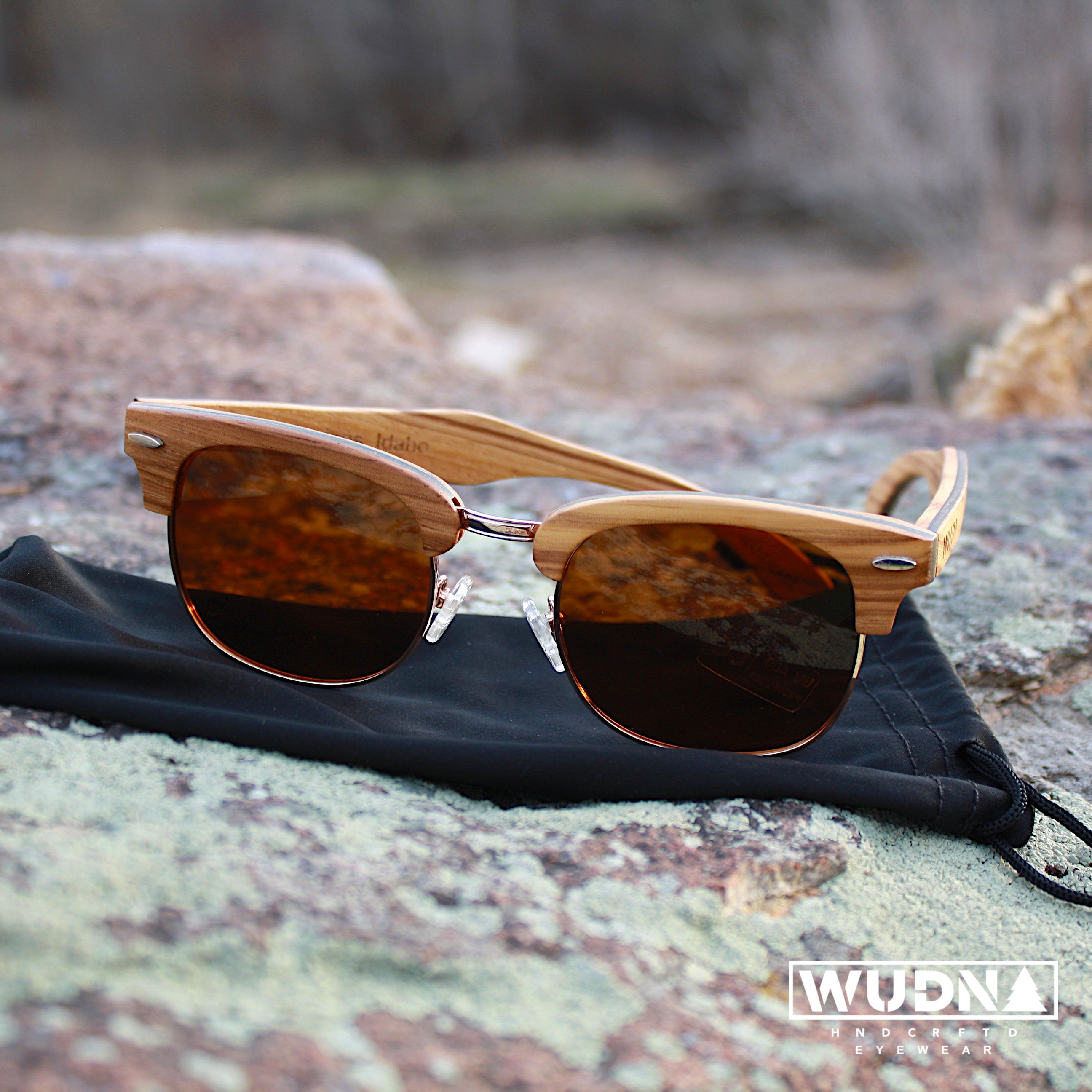Real Zebra 1/2 Wood Vintage Browline RetroShade Sunglasses by WUDN