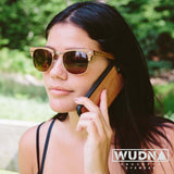 Real Zebra 1/2 Wood Browline Style RetroShade Sunglasses by WUDN, Sunglasses - WUDN