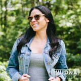 Real Zebra 1/2 Wood Browline Style RetroShade Sunglasses by WUDN, Sunglasses - WUDN