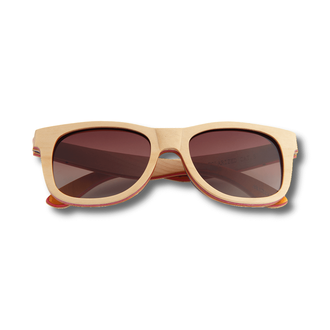 Recycled Skatedeck Kickflip Natural Sunglasses by WUDN, Sunglasses - WUDN