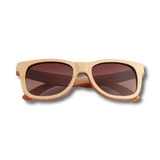 Recycled Skatedeck Kickflip Natural Sunglasses by WUDN, Sunglasses - WUDN