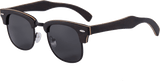 Real Ebony 1/2 Wood Browline Style RetroShade Sunglasses by WUDN, Sunglasses - WUDN