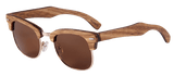 Real Zebra 1/2 Wood Browline Style RetroShade Sunglasses by WUDN, Sunglasses - WUDN