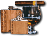 High Quality 6 oz. Wooden Hip Flask - Hand Crafted from Local Wood, Bar - WUDN