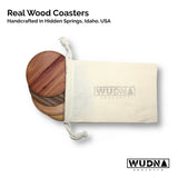 Wooden Coasters 4" (18 Shape / Wood Options) 4-Pack