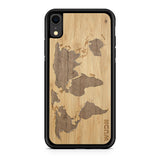 Slim Wooden Phone Case (World Map Traveler - Bamboo Ocean)