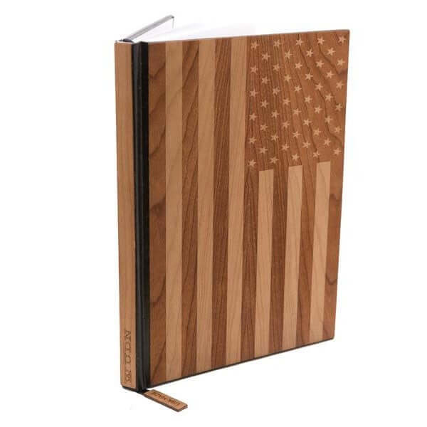 Handcrafted American Flag Wood Journal / Planner-Mahogany, Journal - WUDN