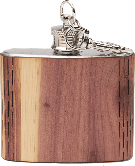 HandCrafted 2 oz. Wood Keychain Flask