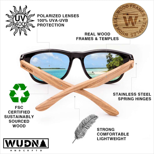 Real Rosewood Classic Wanderer Sunglasses by WUDN