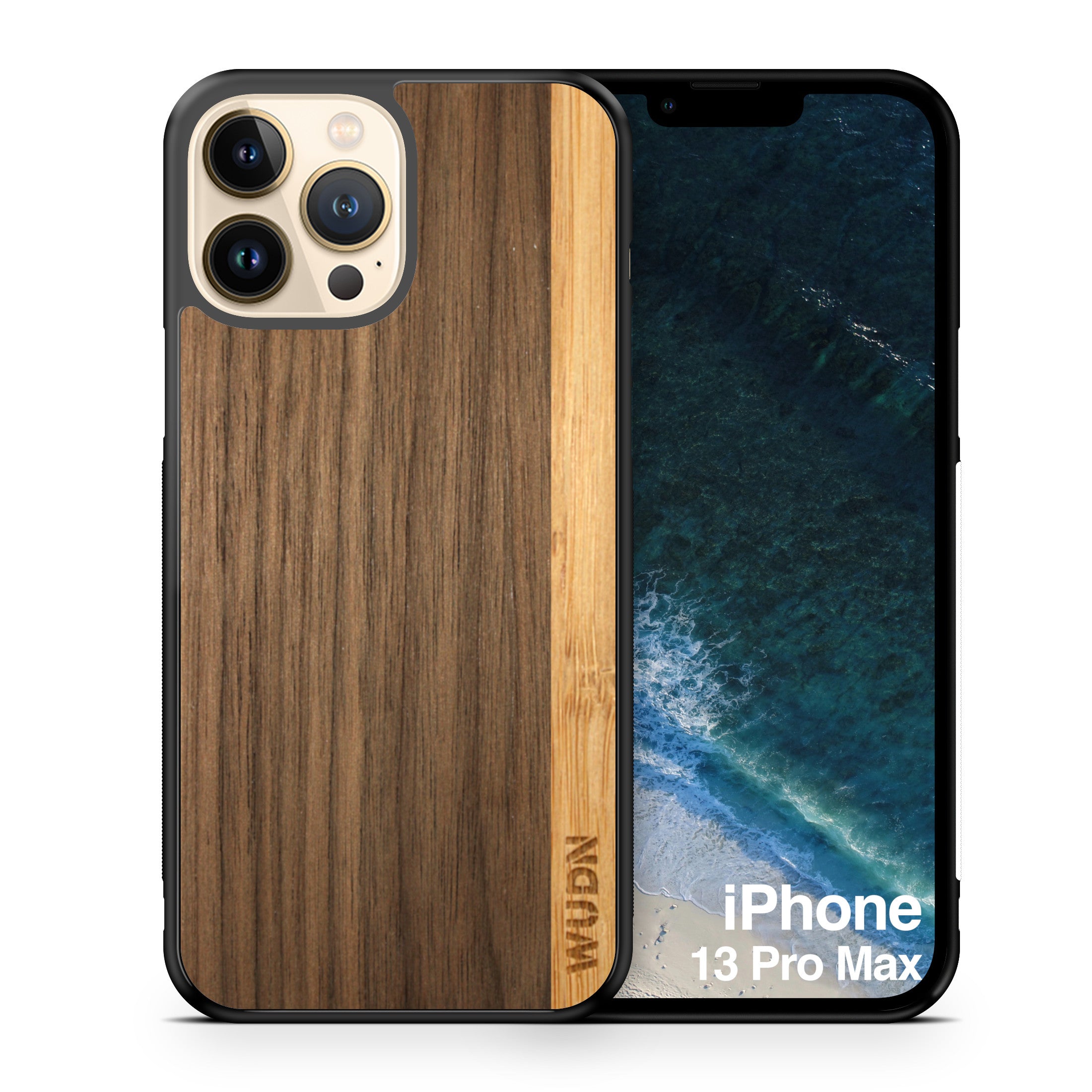 Slim Wooden iPhone Case (Walnut / Bamboo Stripe)