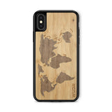 Slim Wooden Phone Case (World Map Traveler - Bamboo Ocean)