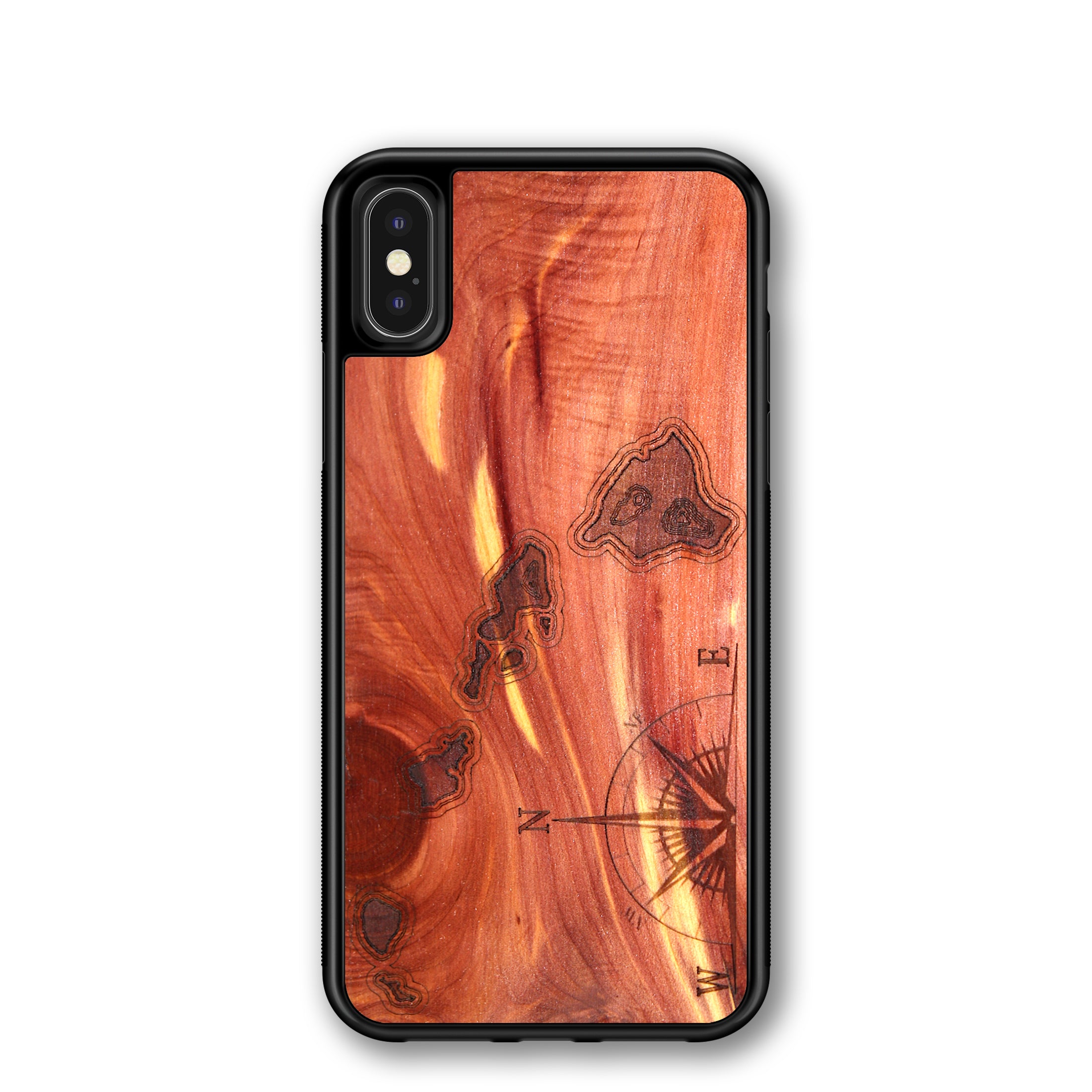 Slim Wooden iPhone Case (Hawaiian Islands in Aromatic Cedar)