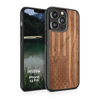 Slim Wooden iPhone Case (American Flag in Black Walnut)
