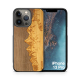 Slim Wooden Phone Case (Sawtooth Mountains Walnut Sky)