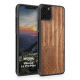 Slim Wooden iPhone Case (American Flag in Black Walnut)